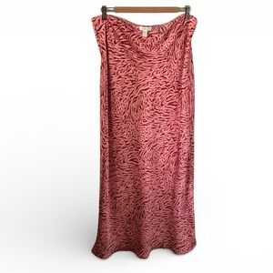 Topshop Vibrant Pink Animal Print Maxi Skirt